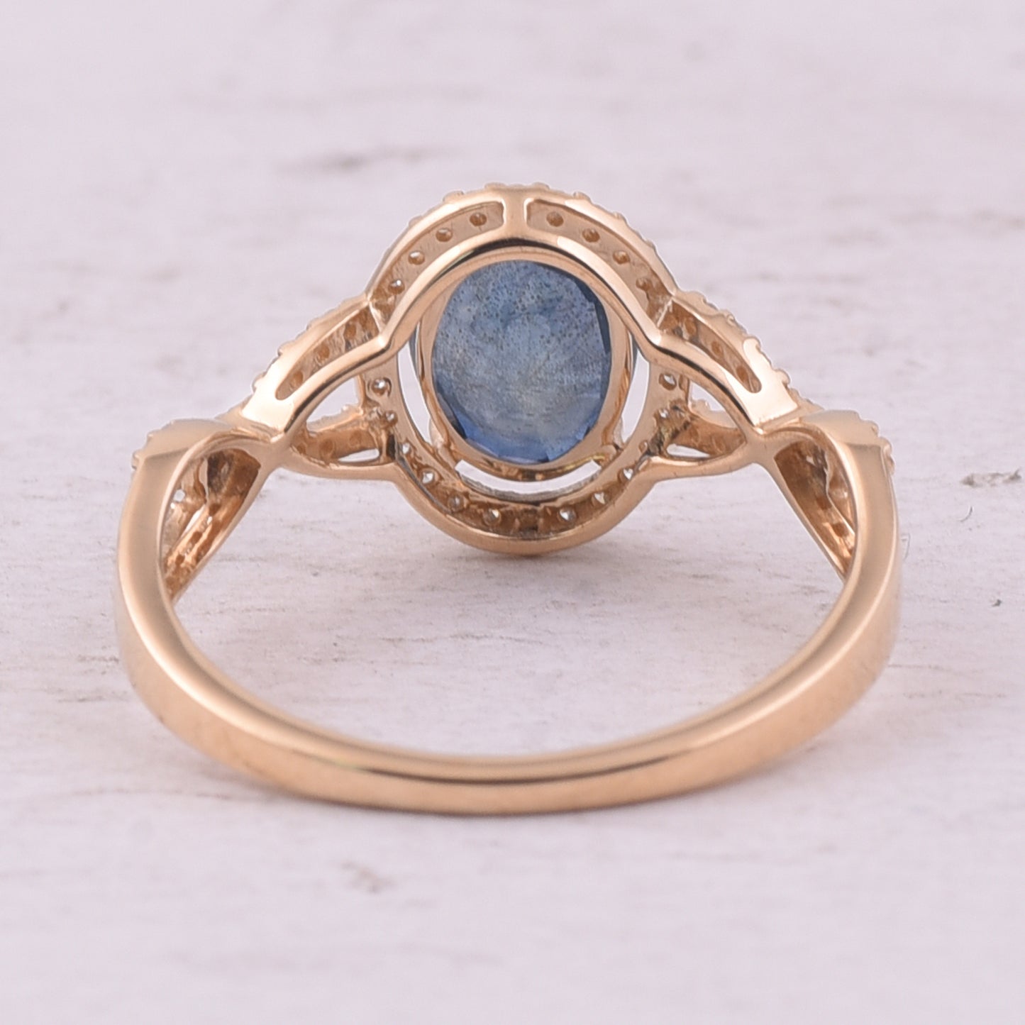 1.71 Ct Oval Mixed Cut Natural Sapphire 14K Gold Ring