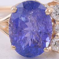 2.63 Ct Oval Natural Tanzanite 14K Gold Ring