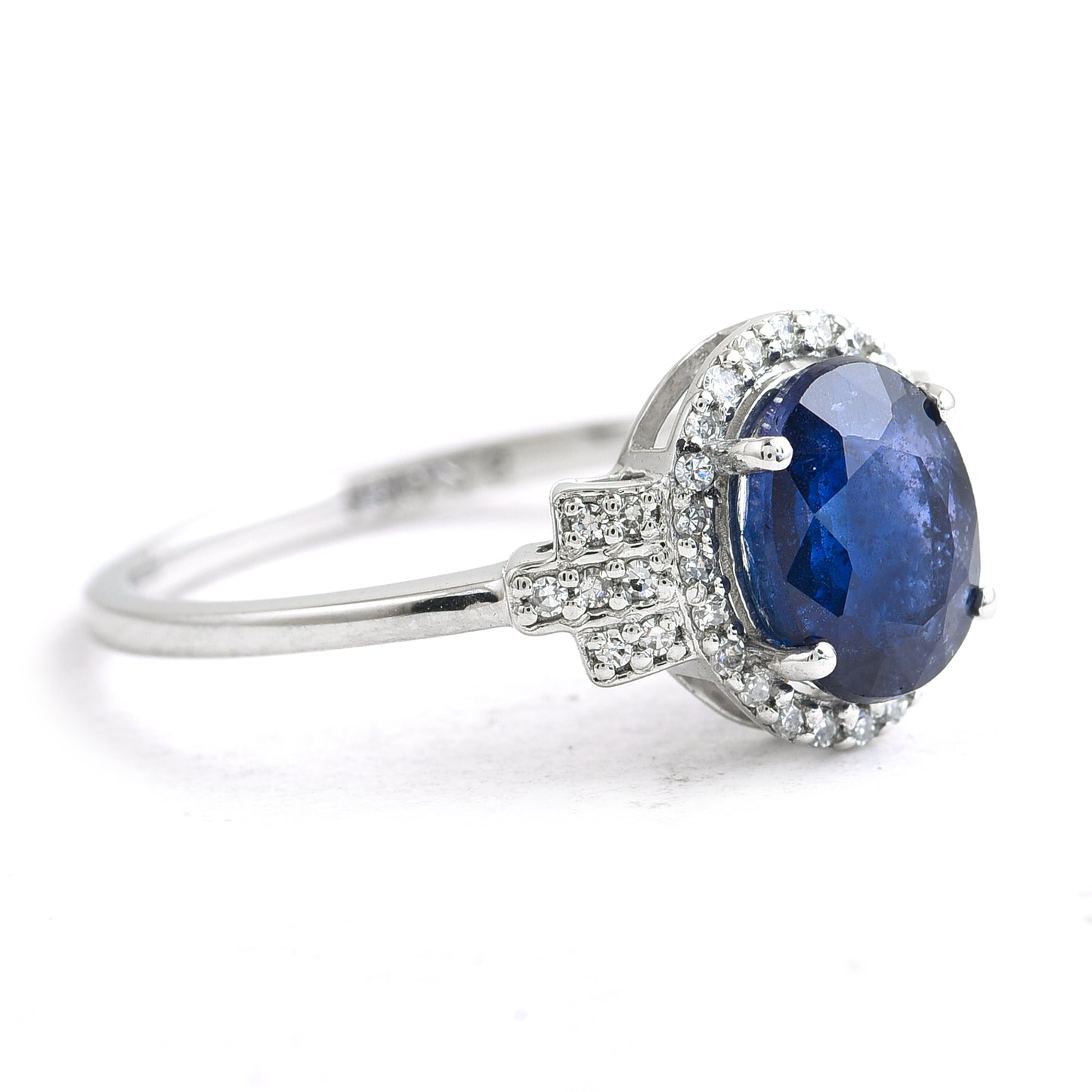 2.71 Ct Oval Mixed Cut Natural Sapphire 950 Platinum Ring