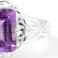2.85 Ct Octagon Amethyst 925 Sterling Silver Ring