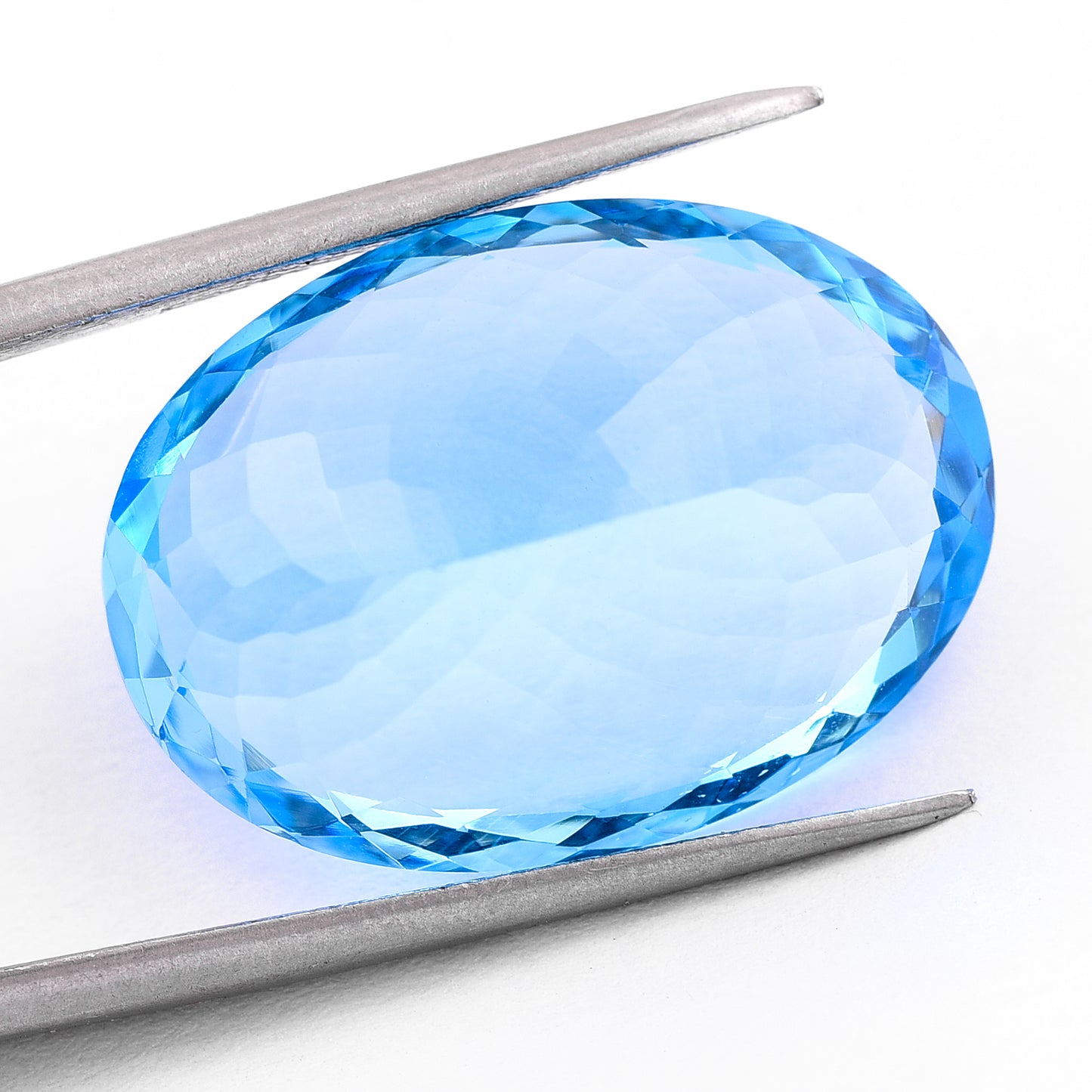 31.77 Natural Blue Topaz Oval Mixed Cut Gemstone