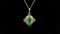 2.23 Ct Oval Emerald 14K Gold Pendant