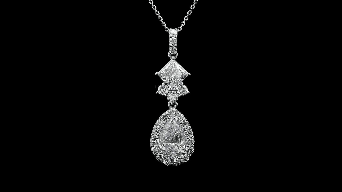 2.93 Carats Lab Grown Diamond 14K Gold Pendant