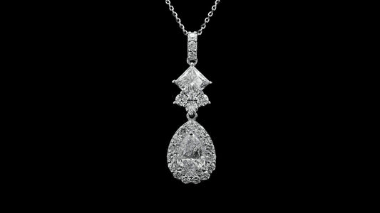 2.93 Carats Lab Grown Diamond 14K Gold Pendant