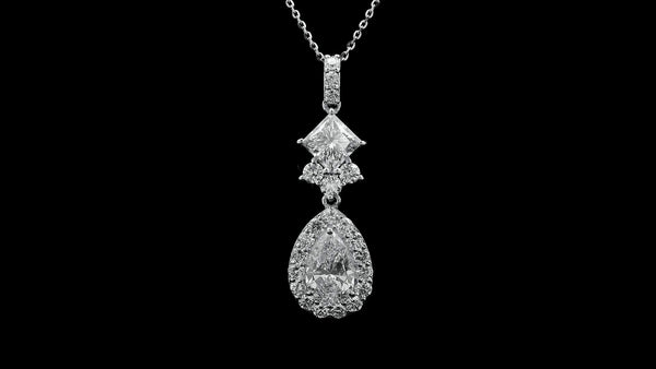 2.93 Carats Lab Grown Diamond 14K Gold Pendant