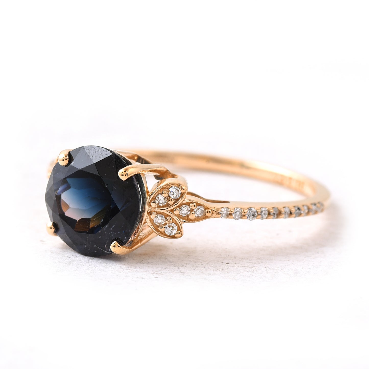 2.19 Ct Round Mixed Cut Natural Tourmaline 14K Gold Ring