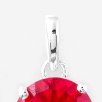 3.11 Ct Round Pink Topaz, 925 Sterling Silver Pendant