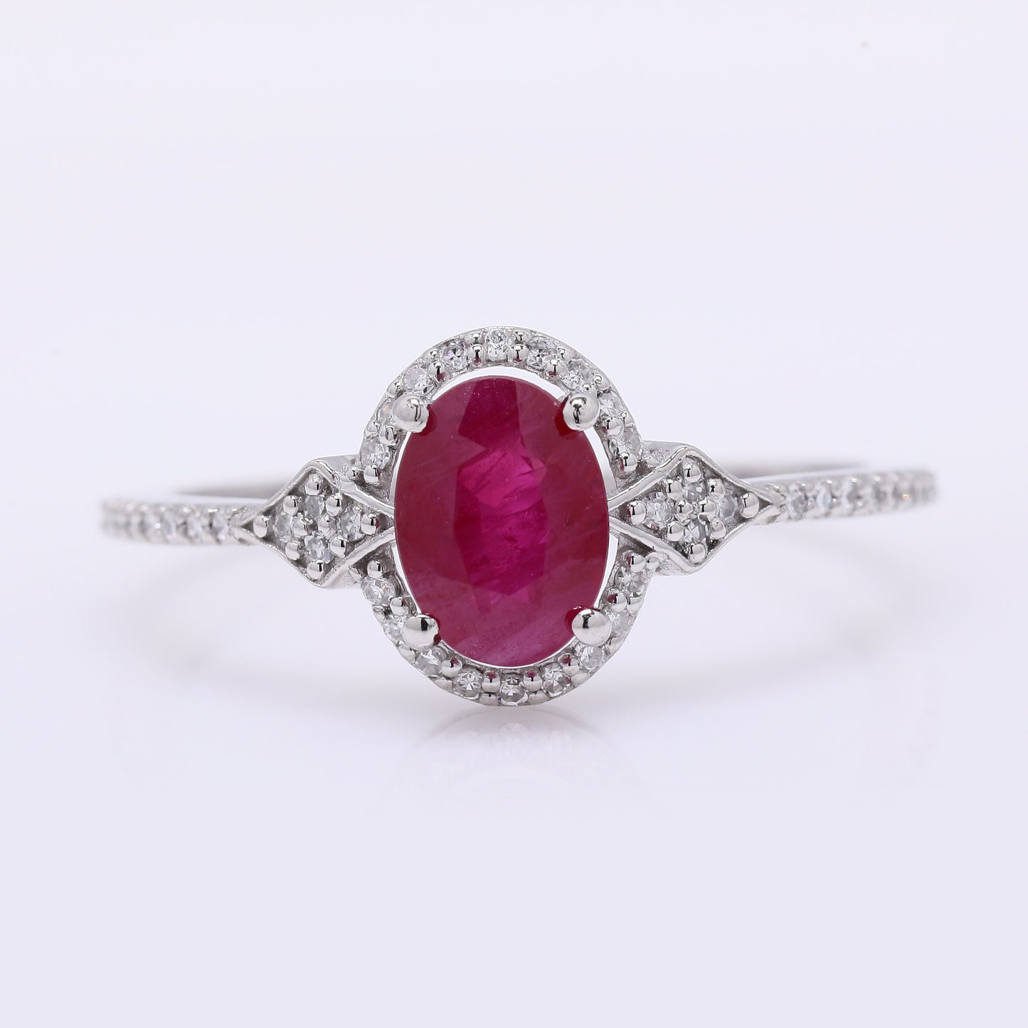 1.18 Ct Oval Mixed Cut Natural Ruby 950 Platinum Ring