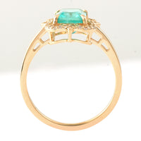 1.87 Ct Octagon Step Cut Natural Emerald 14K Gold Ring