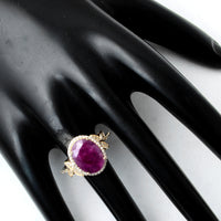 4.93 Ct Oval Mixed Cut Natural Corundum Ruby 14K Gold Ring