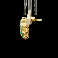 3.76 Ct Round Emerald 14K Gold Earrings