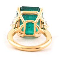 20.00 Ct Emerald Cut Natural Beryl Emerald 18K Gold Ring