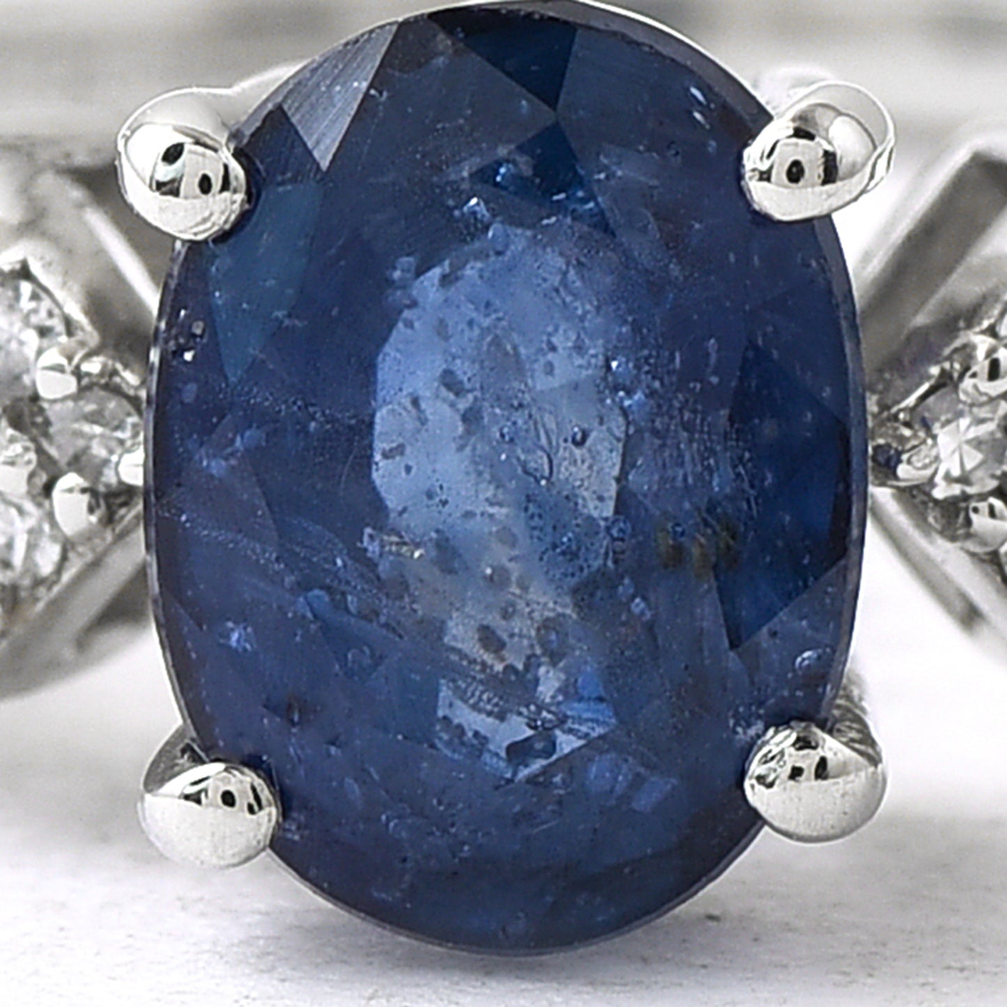 1.64 Ct Oval Sapphire 950 Platinum Ring