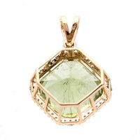 8.02 Ct Octagon Natural Eridot 14K Gold Pendant