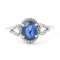 1.39 Ct Oval Mixed Cut Natural Sapphire 950 Platinum Ring