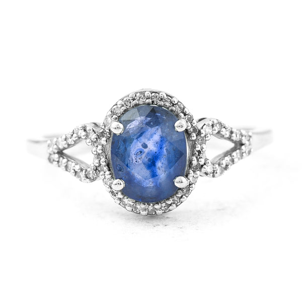 1.39 Ct Oval Mixed Cut Natural Sapphire 950 Platinum Ring