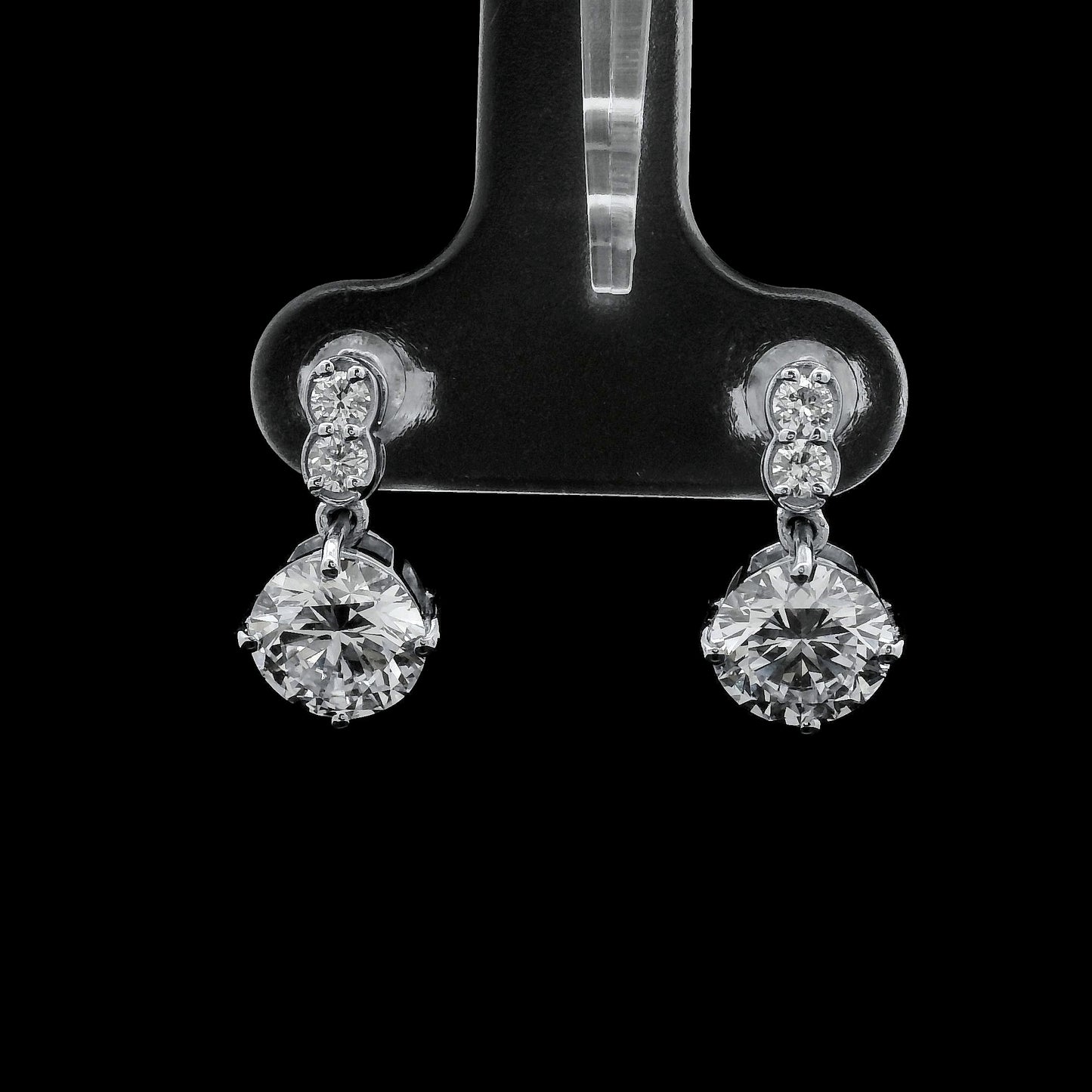 2.28 Ct Round Lab Grown Diamond 14K Gold Earrings
