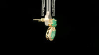 1.74 Ct Pear Emerald 14K Gold Earrings