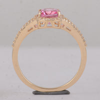1.91 Ct Oval Pink Topaz 9K Gold Ring
