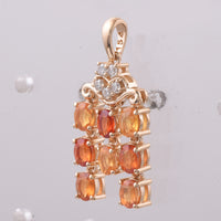 1.67 Ct Oval Natural Multi Coloured Sapphire 14K Gold Pendant