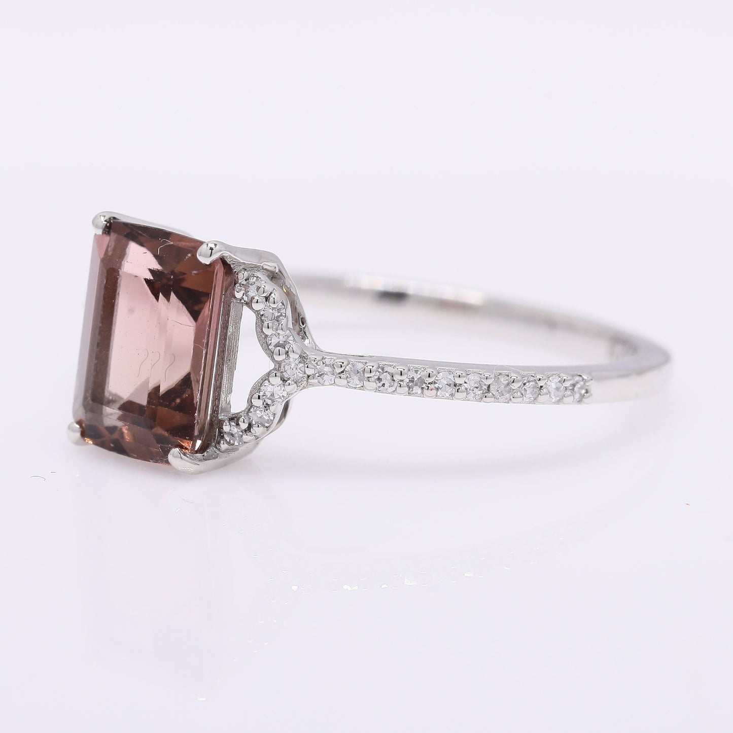 1.61 Ct Octagon Step Cut Natural Tourmaline 950 Platinum Ring