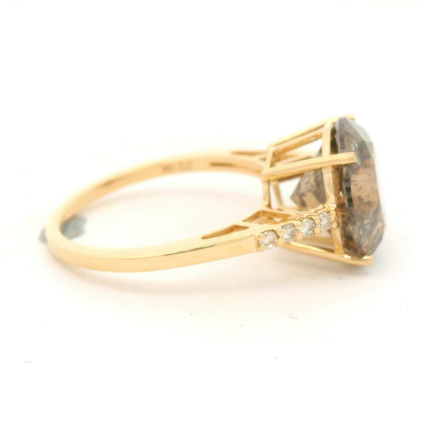 5.91 Ct Round Brown Diamond 14K Gold Ring