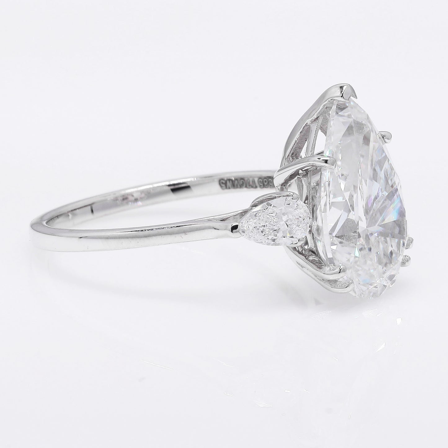 4.35 Ct Pear Brilliant Lab Grown Diamond 14K Gold Ring