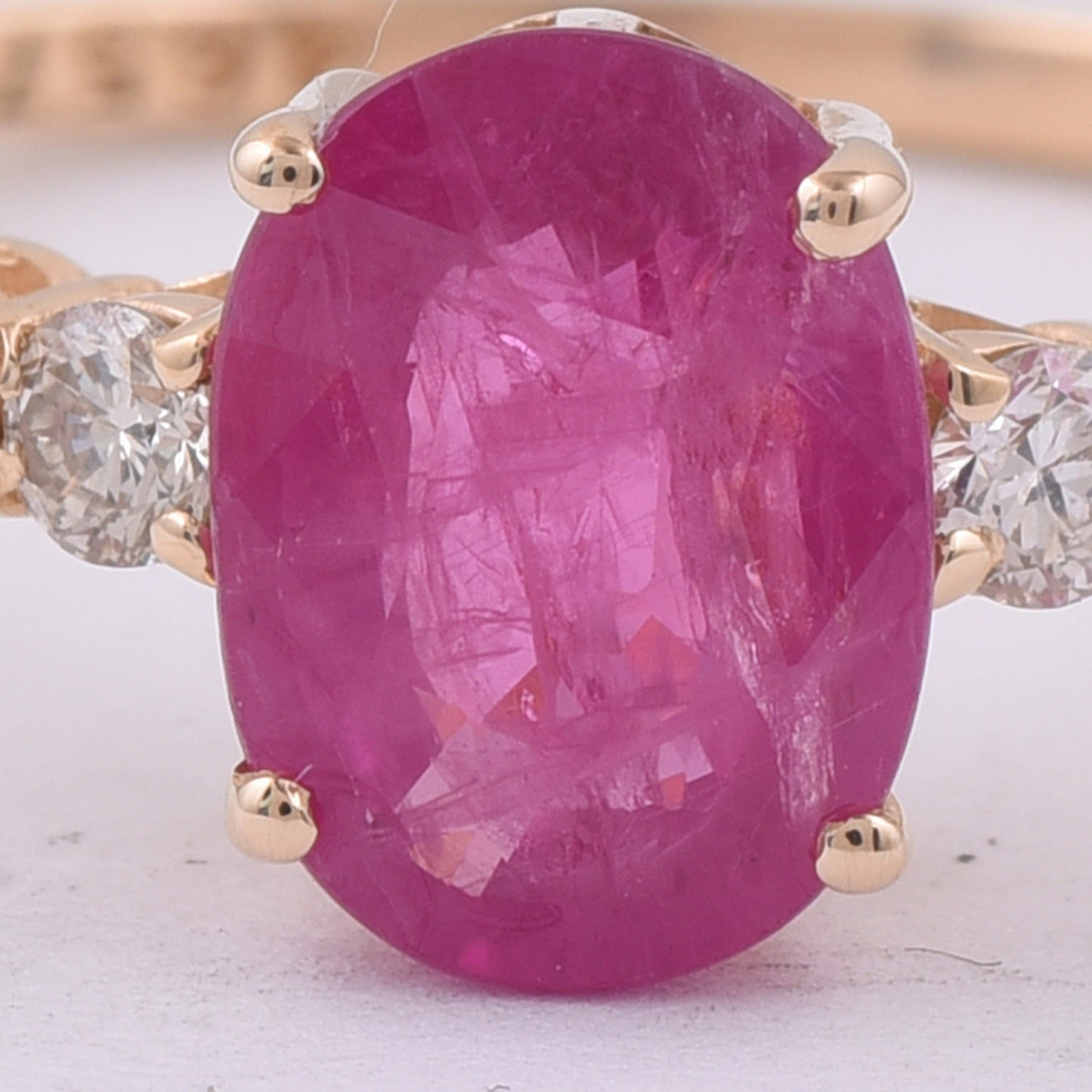1.68 Ct Oval Natural Ruby 14K Gold Ring