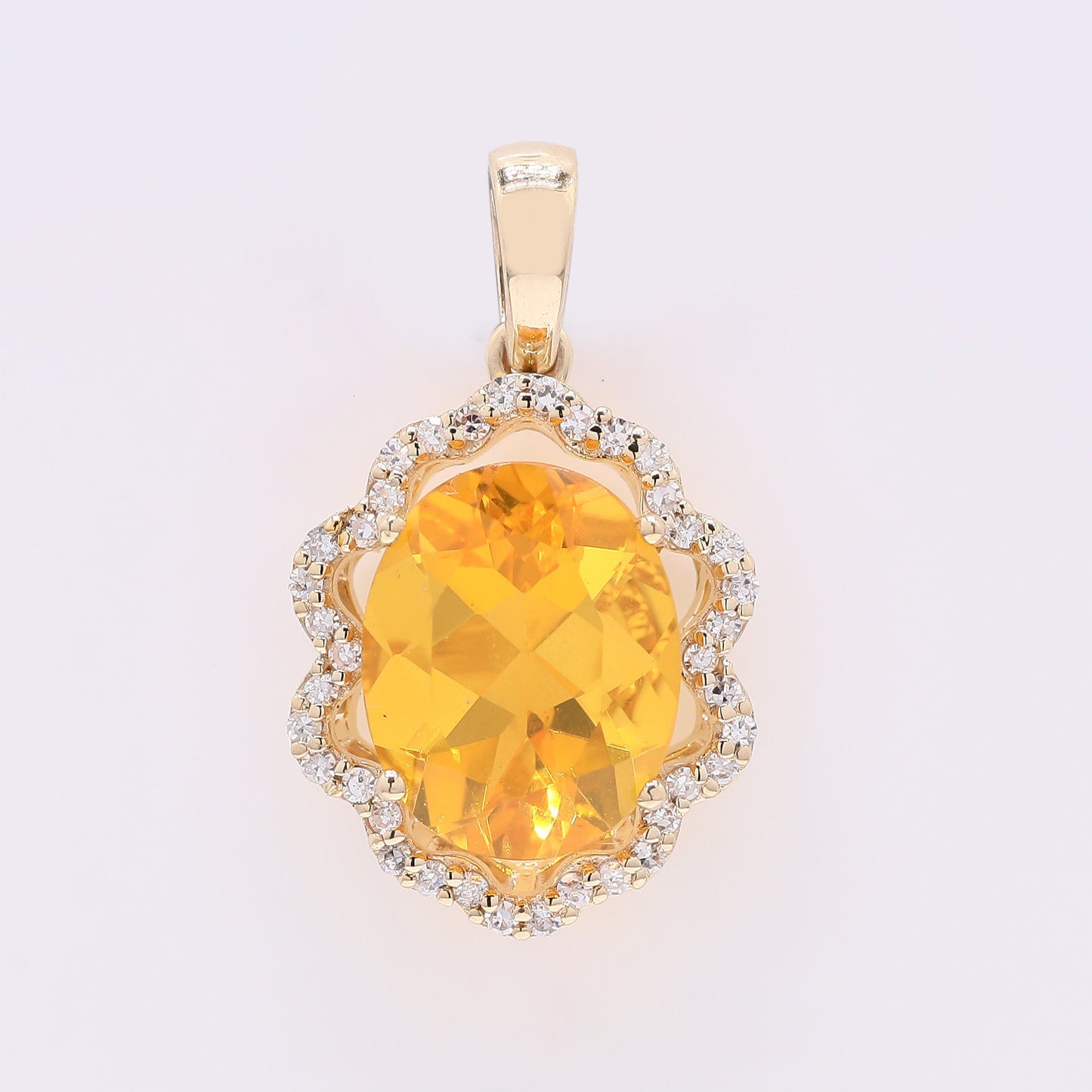 1.84 Ct Oval Mixed Cut Natural Fire Opal 14K Gold Pendant