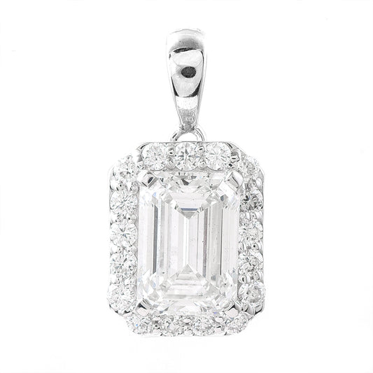 2.96 Carats Lab Grown Diamond 14K Gold Pendant