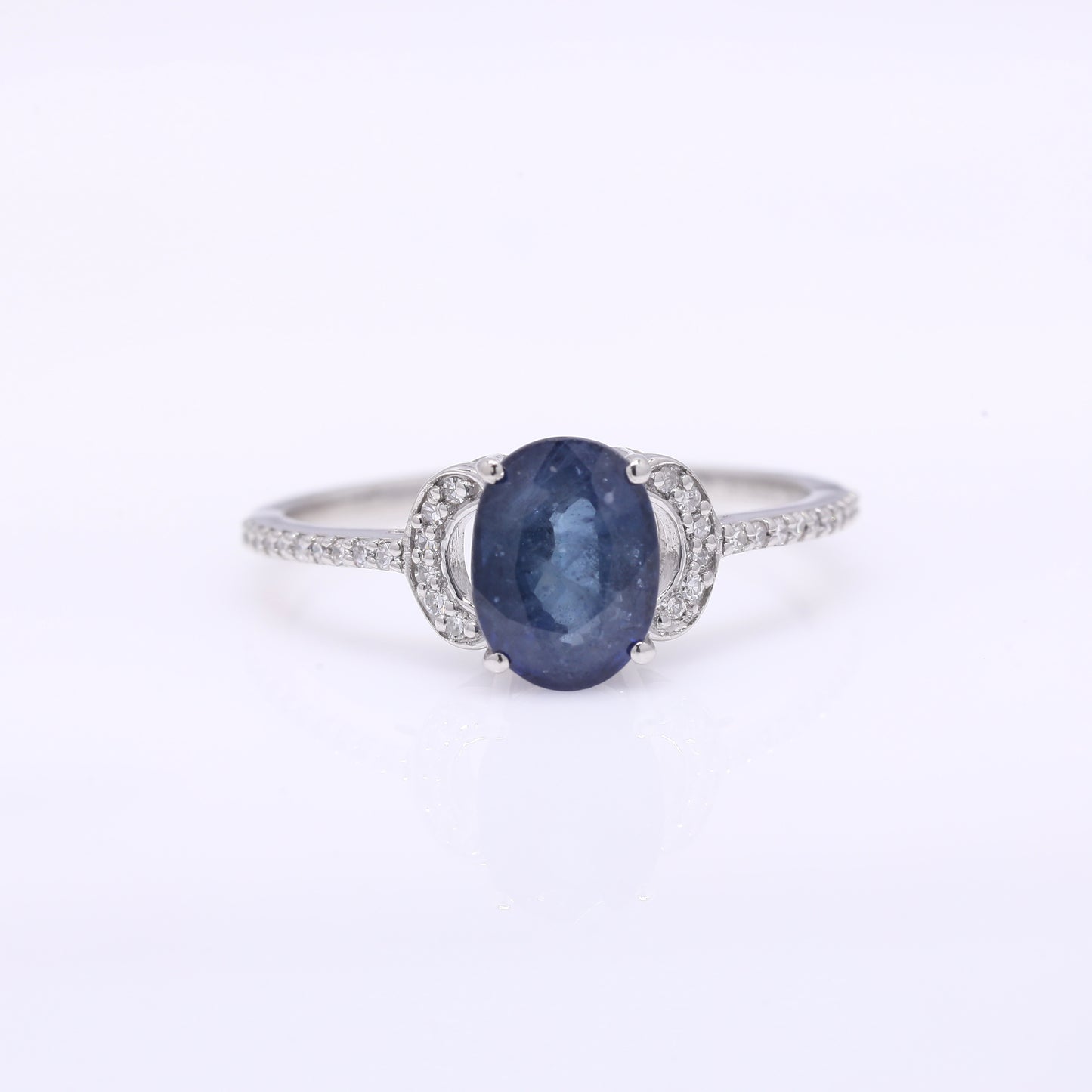 2.00 Ct Oval Mixed Cut Natural Sapphire 950 Platinum Ring