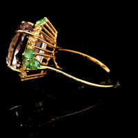 10.25 Ct Cushion Kunzite 14K Gold Ring