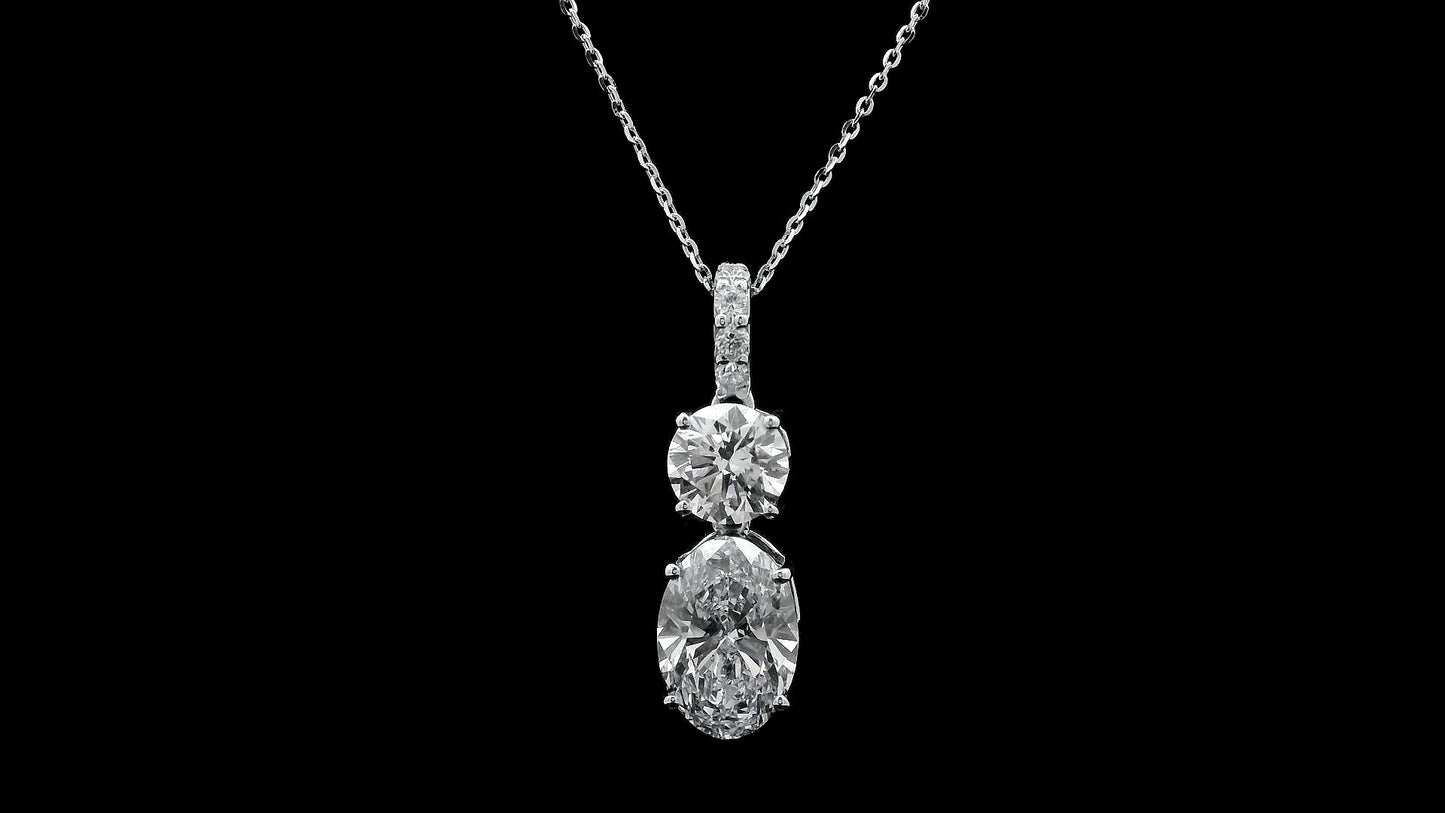 3.40 Carats Lab Grown Diamond 14K Gold Pendant
