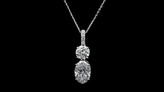 3.40 Carats Lab Grown Diamond 14K Gold Pendant