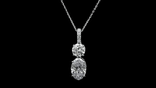 3.40 Carats Lab Grown Diamond 14K Gold Pendant