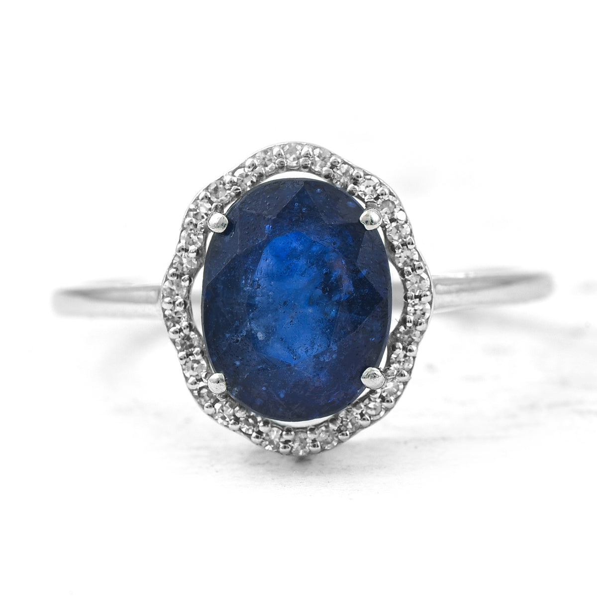 2.69 Ct Oval Mixed Cut Natural Sapphire 950 Platinum Ring