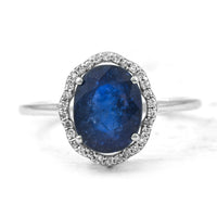 2.69 Ct Oval Mixed Cut Natural Sapphire 950 Platinum Ring