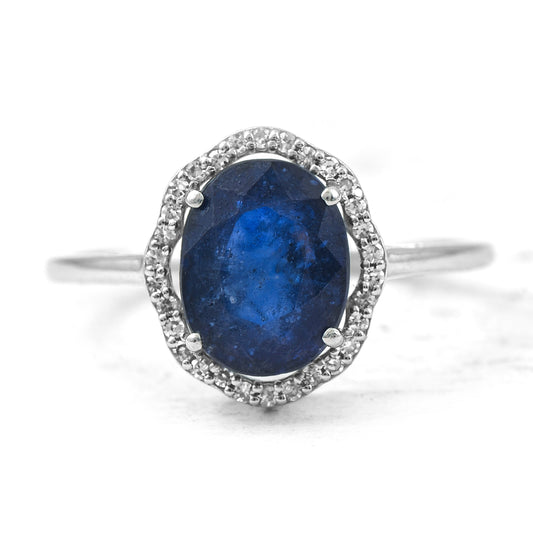 2.69 Ct Oval Mixed Cut Natural Sapphire 950 Platinum Ring