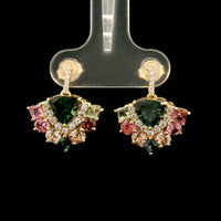 3.27 Ct Trillion Tourmaline 14K Gold Earrings