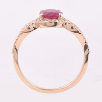 1.46 Ct Oval Mixed Cut Natural Ruby 14K Gold Ring