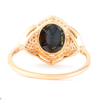 2.21 Ct Oval Mixed Cut Natural Sapphire 14K Gold Ring