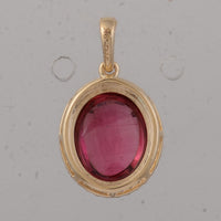 3.33 Ct Oval Tourmaline 9K Gold Pendant
