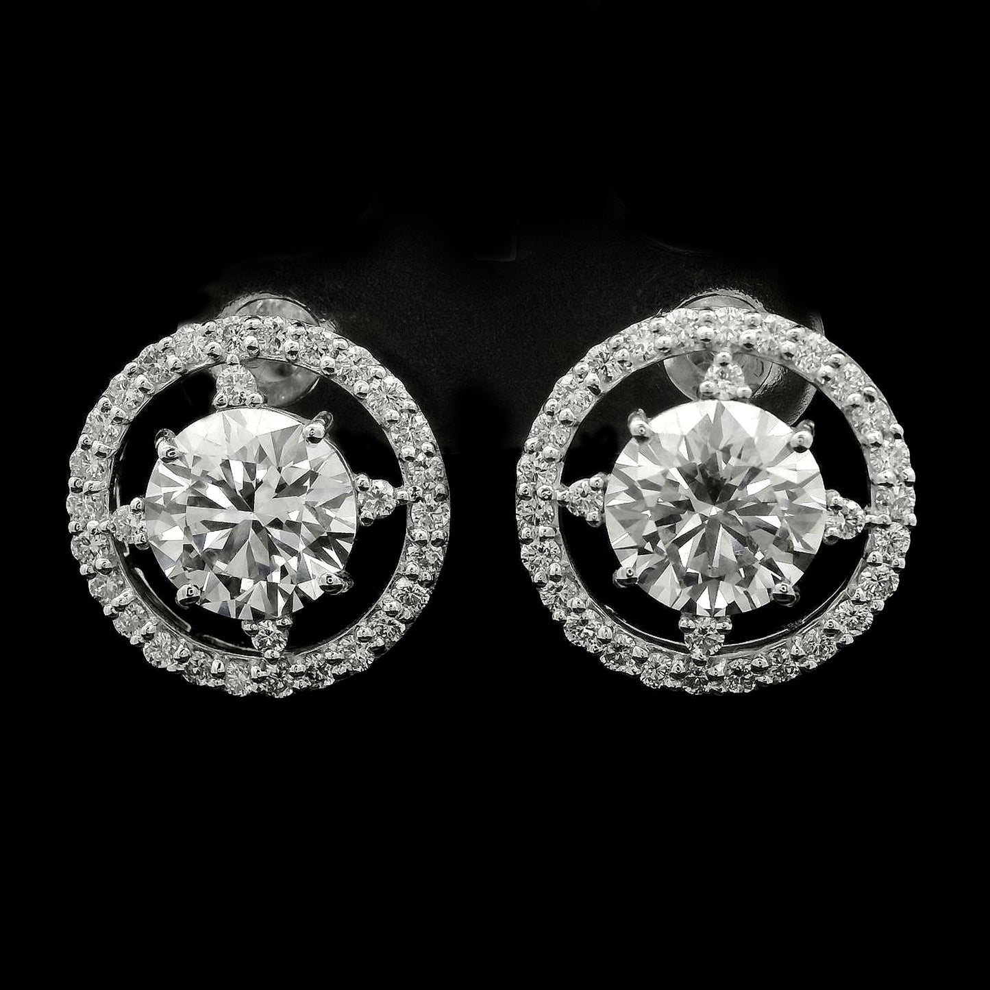 4.25 Carats Lab Grown Diamond 14K Gold Earrings