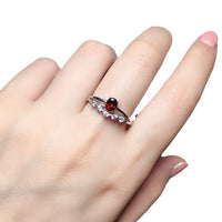 Garnet 925 Sterling Silver Ring