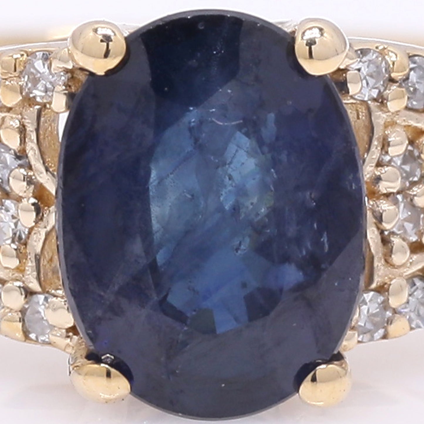 1.45 Ct Oval Mixed Cut Natural Sapphire 14K Gold Ring