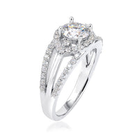 1.55 ct. t.w. Moissanite Evil Eye Ring in Sterling Silver. Size 8