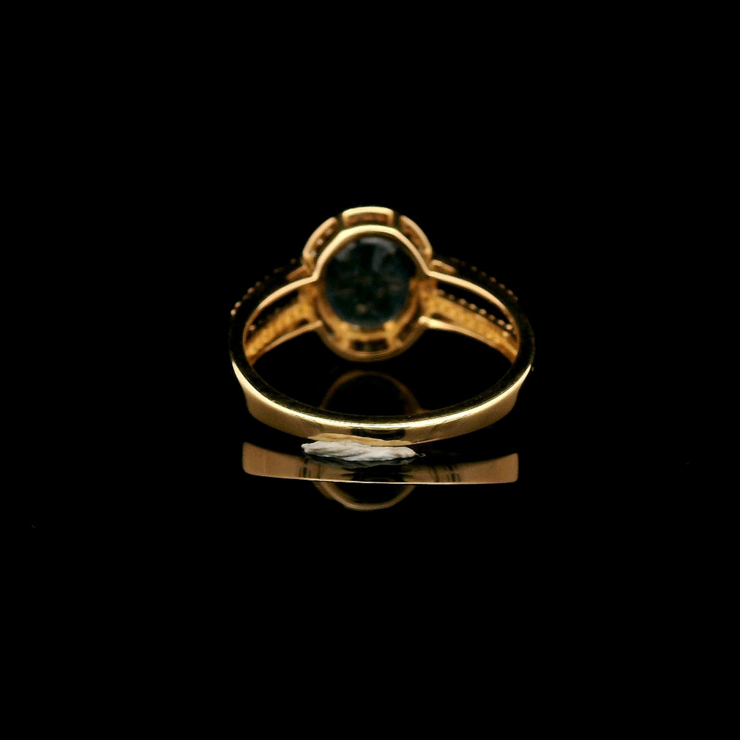 2.55 Ct Oval Mixed Cut Natural Sapphire 14K Gold Ring