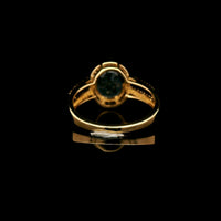 2.55 Ct Oval Mixed Cut Natural Sapphire 14K Gold Ring
