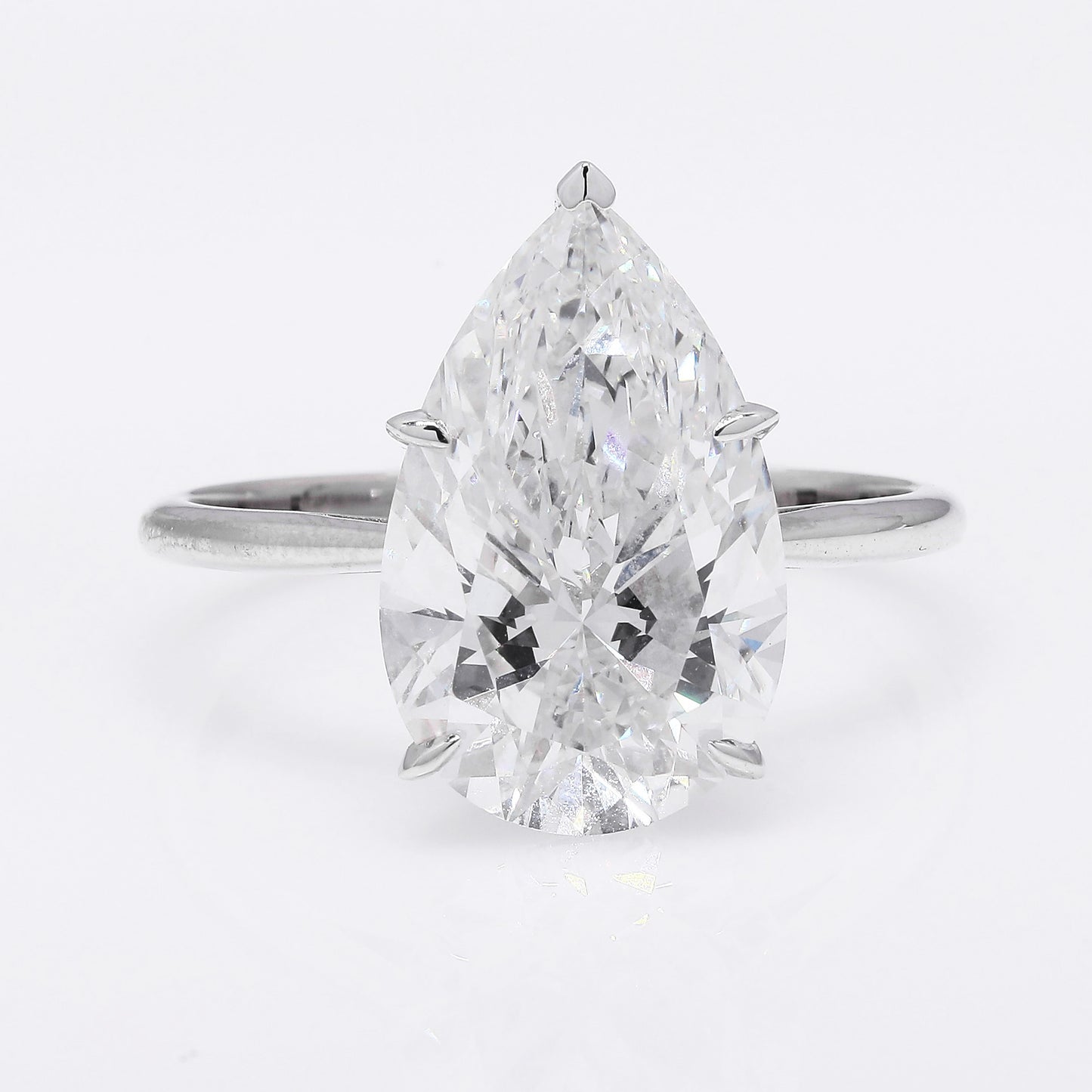 5.08 Ct Pear Brilliant Lab Grown Diamond 14K Gold Ring