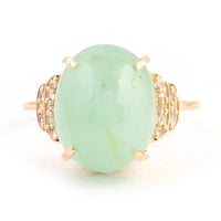10.42 Ct Oval Emerald 14K Gold Ring